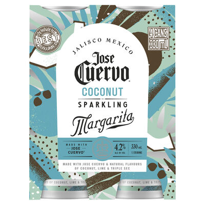 Jose Cuervo Sparkling Coconut Margarita Can 330mL Pack 4 | Liquorland