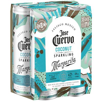Jose Cuervo Sparkling Coconut Margarita Can 330mL Pack 4 | Liquorland