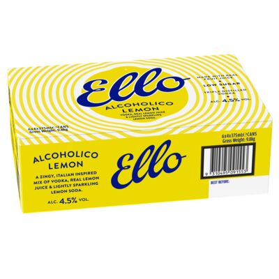 Ello Vodka Alcoholico Lemon 4 5 Can 375mL Carton 24 | Liquorland