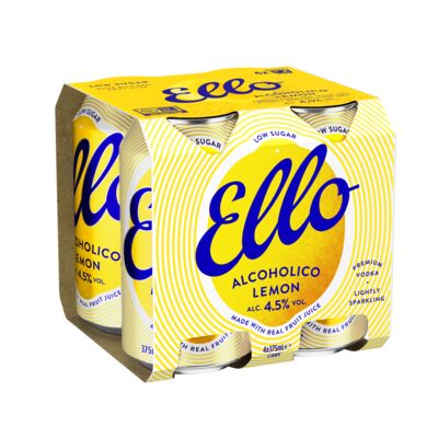 Ello Vodka Alcoholico Lemon 4 5 Can 375mL Pack 4 | Liquorland