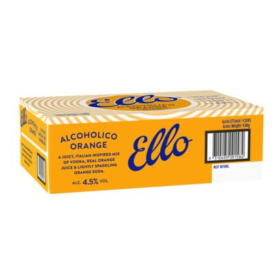 Ello Vodka Alcoholico Orange 4 5 Can 375mL Carton 24 | Liquorland