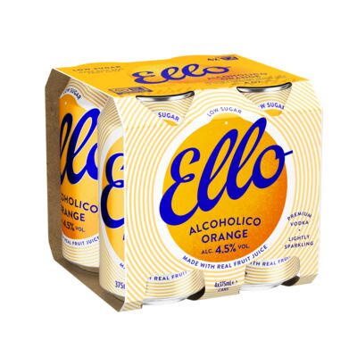 Ello Vodka Alcoholico Orange 4 5 Can 375mL Pack 4 | Liquorland