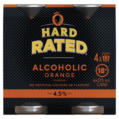 Hard Rated Orange Can 375mL Pack 4 | Liquorland