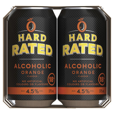 Hard Rated Orange Can 375mL Pack 4 | Liquorland
