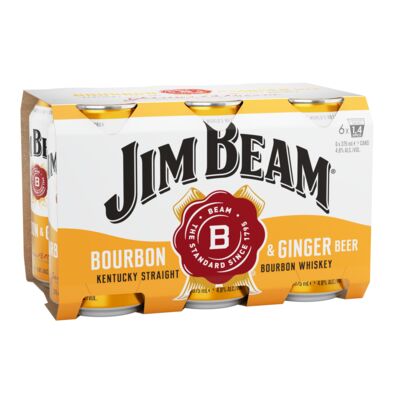 Jim Beam White Ginger Beer Can 375mL Pack 6 | Liquorland