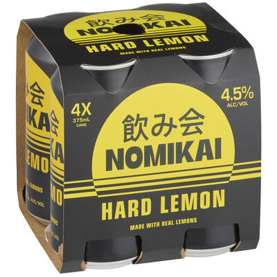 Nomikai Alcoholic Lemon Can 375mL Pack 4 | Liquorland