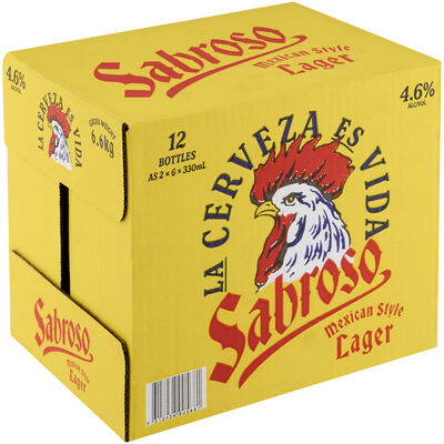 Sabroso Mexican Style Lager Bottle 330mL 12pk Carton 12 | Liquorland