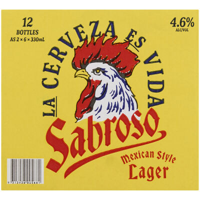 Sabroso Mexican Style Lager Bottle 330mL 12pk Carton 12 | Liquorland