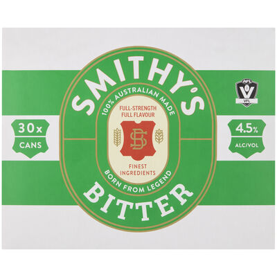 Smithy S Bitter Block Can 375mL Pack 30 | Liquorland