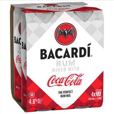 Bacardi Coca Cola Can 330mL Pack 4 | Liquorland