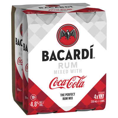 Bacardi Coca Cola Can 330mL Pack 4 | Liquorland