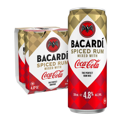 Bacardi Spiced Coca Cola Can 330mL Pack 4 | Liquorland