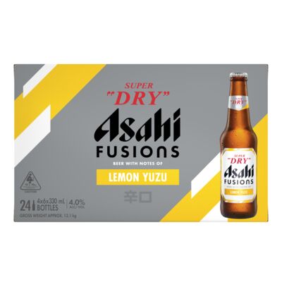 Asahi Fusions Lemon Yuzu Bottle 330mL Carton 24 | Liquorland