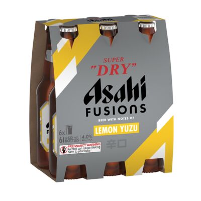 Asahi Fusions Lemon Yuzu Bottle 330mL Pack 6 | Liquorland