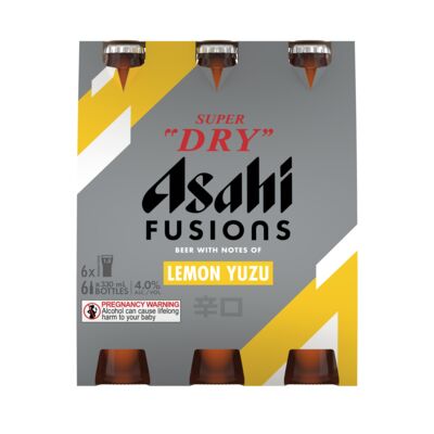 Asahi Fusions Lemon Yuzu Bottle 330mL Pack 6 | Liquorland