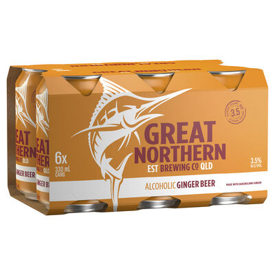 Great Northern Ginger Beer 3 5 Can 330mL Pack 6 | Liquorland