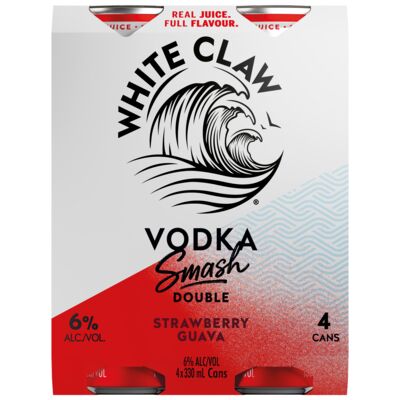 White Claw Smash Strawberry And Guava Can 330mL Pack 4 | Liquorland