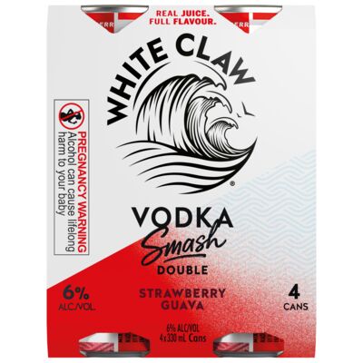White Claw Smash Strawberry And Guava Can 330mL Pack 4 | Liquorland