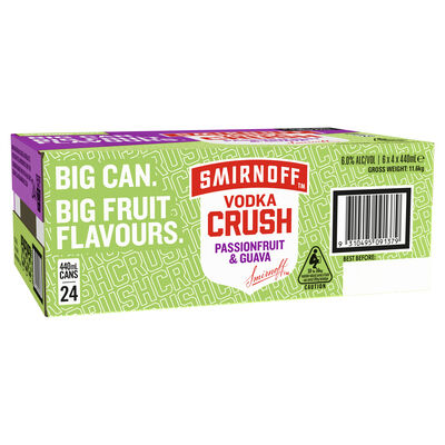 Smirnoff Crush Passionfruit Guava 6 Can 440mL Carton 24 | Liquorland