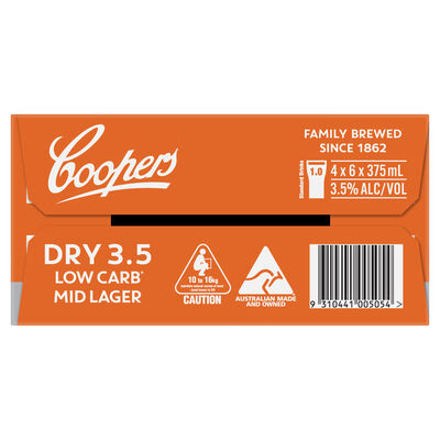 Coopers Dry 3 5 Low Carb Lager Can 375mL Carton 24 | Liquorland