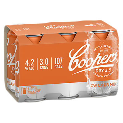 Coopers Dry 3 5 Low Carb Lager Can 375mL Pack 6 | Liquorland