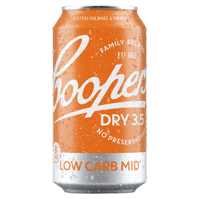 Coopers Dry 3 5 Low Carb Lager Can 375mL Each | Liquorland