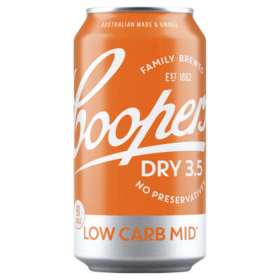Coopers Dry 3 5 Low Carb Lager Can 375mL Each | Liquorland