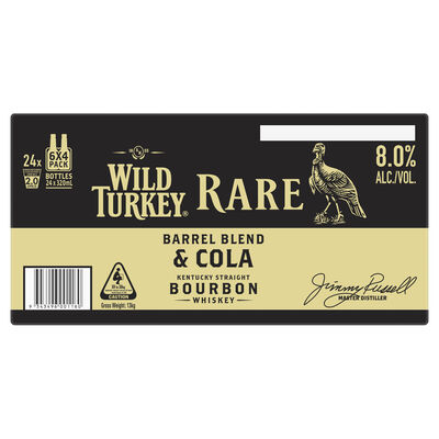 Wild Turkey Rare Cola Bottle 320mL Carton 24 | Liquorland