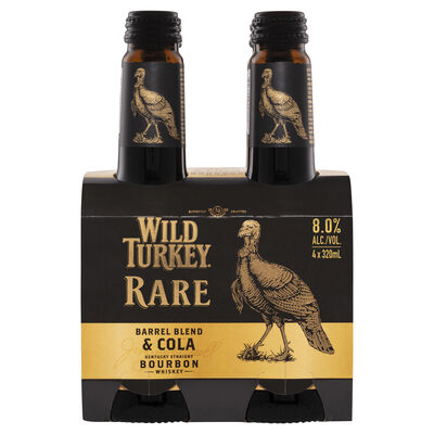 Wild Turkey Rare Cola Bottle 320mL Pack 4 | Liquorland