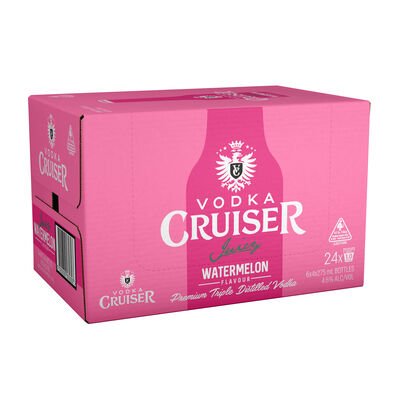 Vodka Cruiser Juicy Watermelon 275mL Carton 24 | Liquorland