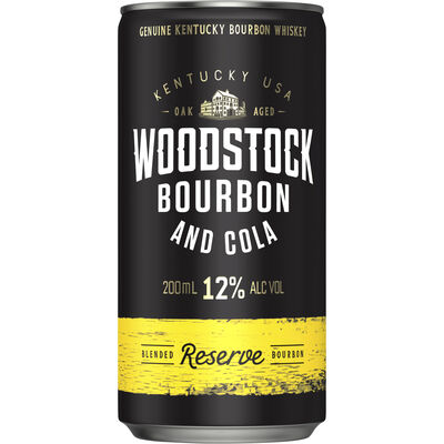 Woodstock Bourbon Cola Can 12 200mL Each | Liquorland
