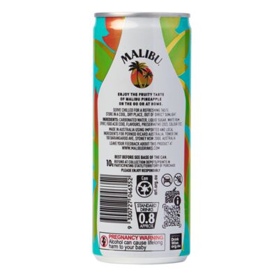 Malibu Pineapple Can 250mL Pack 4 | Liquorland