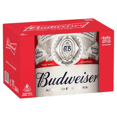 Budweiser Bottle 5 330mL Carton 24 | Liquorland