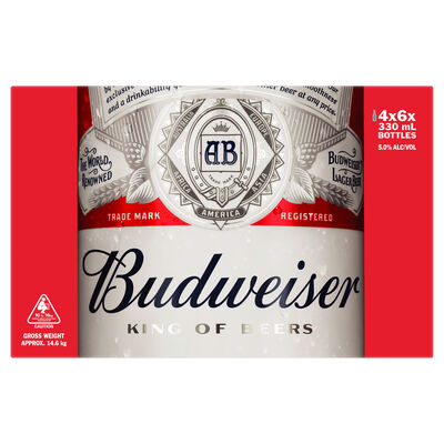 Budweiser Bottle 5 330mL Carton 24 | Liquorland