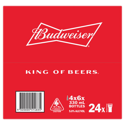 Budweiser Bottle 5 330mL Carton 24 | Liquorland