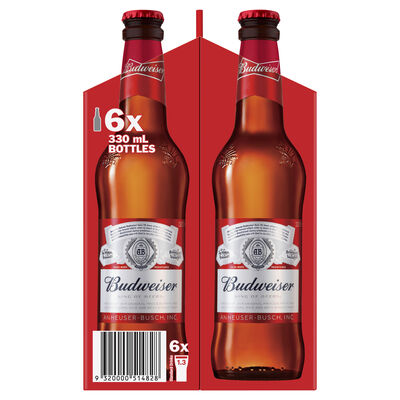 Budweiser Bottle 5 330mL Pack 6 | Liquorland
