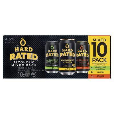 Hard Rated Mixed Can 375mL 10pk Pack 10 | Liquorland