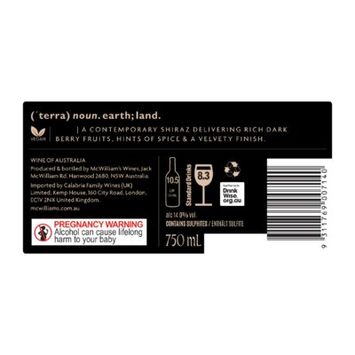 Mcwilliams Terra Shiraz 750mL Each | Liquorland