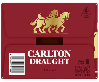 Carlton Draught Bottle 375mL Carton 24 | Liquorland