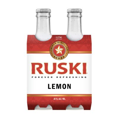 Ruski Lemon Bottle 275mL Pack 4 | Liquorland