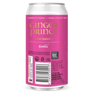 Ginger Prince Rose Bubbles Can 375mL Each | Liquorland