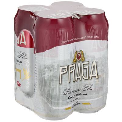 Praga Premium Pils Can 500mL Pack 4 | Liquorland