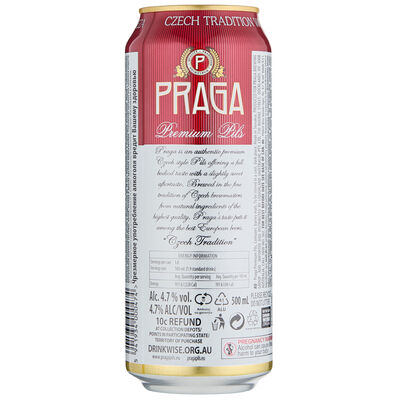 Praga Premium Pils Can 500mL Each | Liquorland