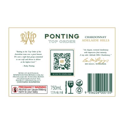 Ponting Top Order Chardonnay 750mL Each | Liquorland
