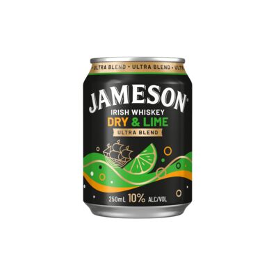 Jameson Ultra Blend Dry Lime Can 250mL Carton 24 | Liquorland
