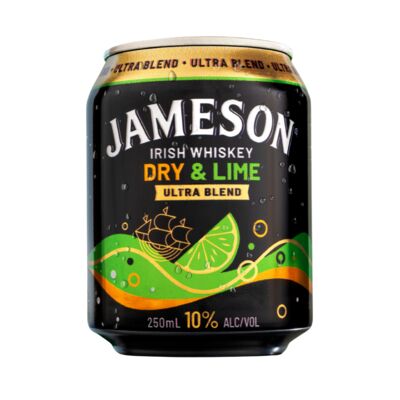 Jameson Ultra Blend Dry Lime Can 250mL Each | Liquorland