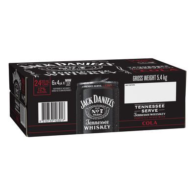 Jack Daniels And Cola Tennessee Serve Whiskey 12 Can 200mL Carton 24 | Liquorland