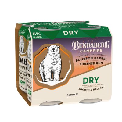 Bundaberg Bourbon Barrell Dry Can 375mL Pack 4 | Liquorland