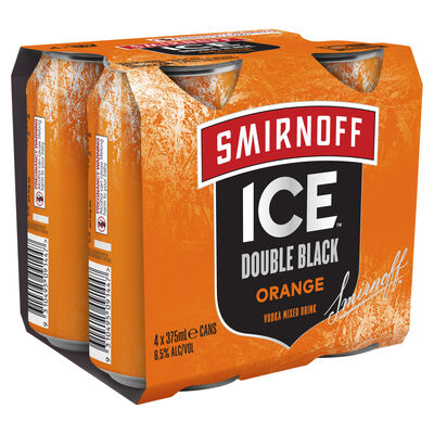 Smirnoff Ice Double Black Orange 6 5 Can 375mL Pack 4 | Liquorland
