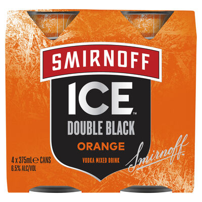 Smirnoff Ice Double Black Orange 6 5 Can 375mL Pack 4 | Liquorland